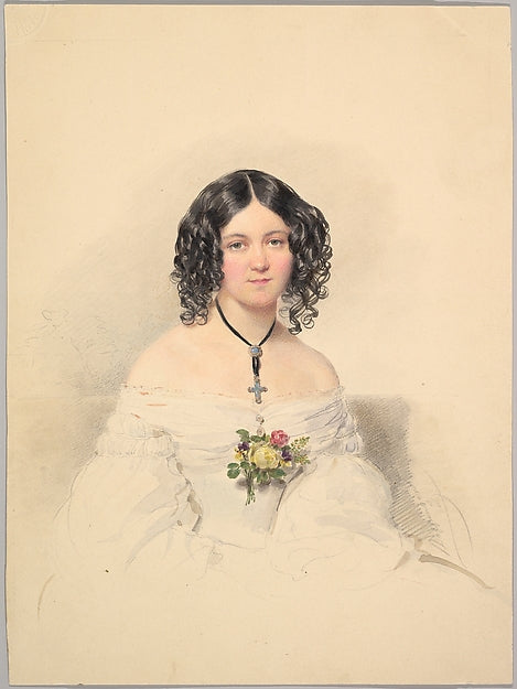 Moritz Michael Daffinger:Countess Hélène Esterházy née Count-16x12"(A3) Poster