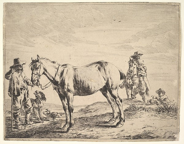 Man Holding a Horse by the Bridle-Dirck Stoop ,  Poster Print Wall Art
