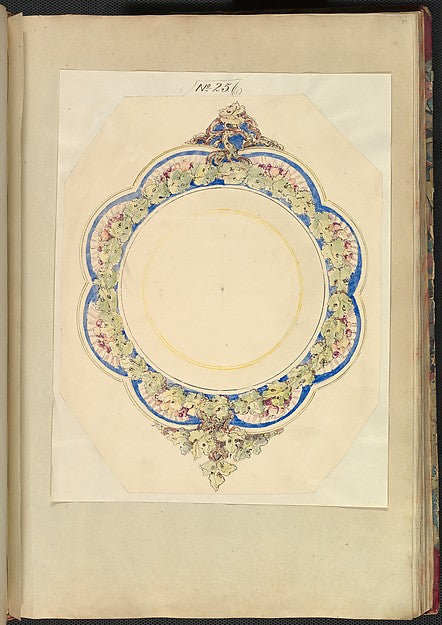 Design for an Eight- Lobed Platter with Leaf Handles 1845–55-A,  Poster Print Wall Art