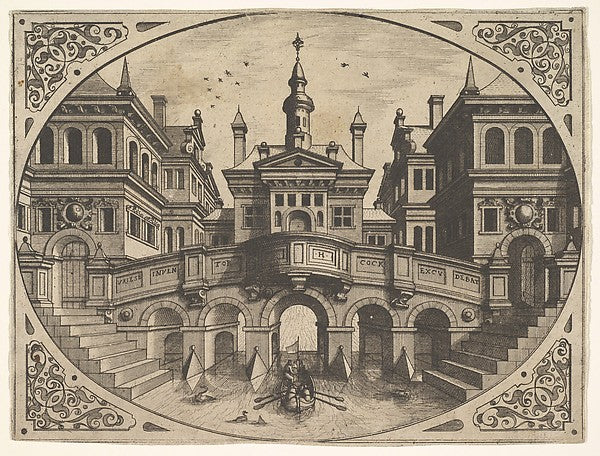 Plate from "Scenographiae..." 1560-Johannes van Doetecum the e,  Poster Print Wall Art