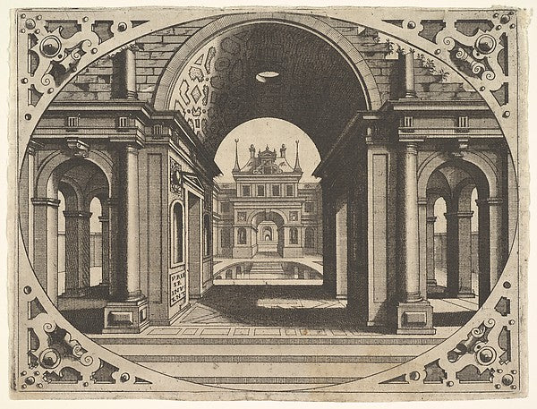 Plate from "Varie Architecture" c1560-Johannes van Doetecum th,  Poster Print Wall Art