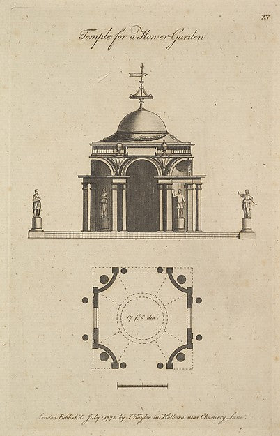 Temple for a Flower Garden 1778-Sir John Soane  1753–1837 Lond,  Poster Print Wall Art