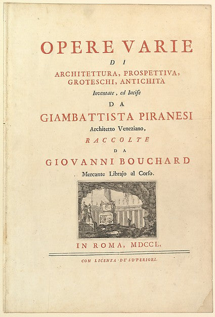Frontispiece to Opere varie di architettura  prospettive grote,  Poster Print Wall Art
