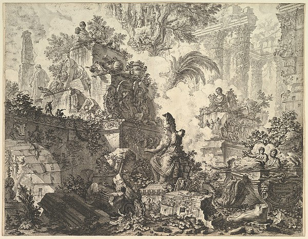 Frontispiece  with Statue of Minerva c1748-Giovanni Battista P, Poster Print