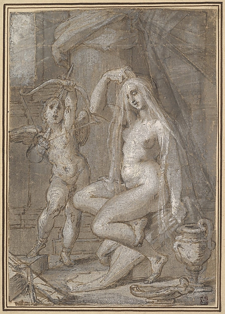 Bartholomeus Spranger:Venus and Amor c1585-16x12"(A3) Poster
