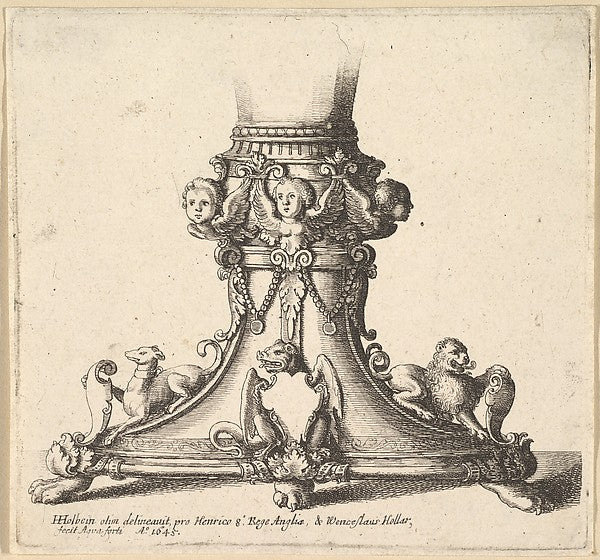 Base of an ornamental cup 1645-After Hans Holbein the Younger ,  Poster Print Wall Art