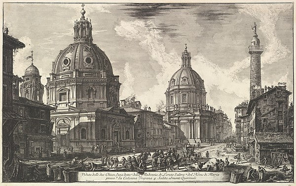 Two churches near Trajan's column  S. Maria di Loreto and Sant,  Poster Print Wall Art