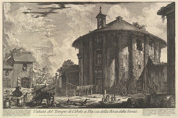 View of the Temple of Cybele in the Piazza of the Bocca della,  Poster Print Wall Art