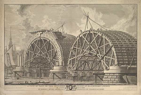 A view of part of the intended Bridge at Blackfriars  London c,16x12"(A3)Poster
