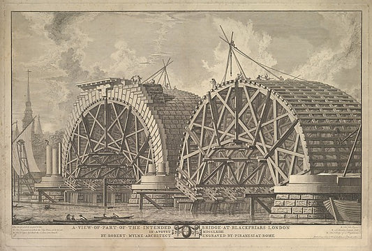 A view of part of the intended Bridge at Blackfriars  London c,16x12"(A3)Poster
