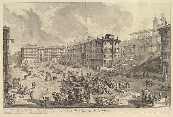 The Piazza di Spagna  c1750-Giovanni Battista Piranesi,  Poster Print Wall Art