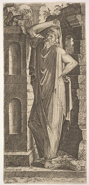 St. Philip  standing with his left hand on his hip and his rig,  Poster Print Wall Art