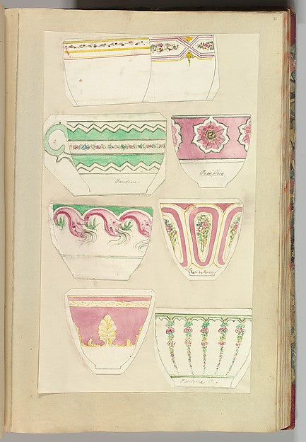 Eight Designs for Decorated Cups 1845–55-Alfred Henry Forreste,  Poster Print Wall Art