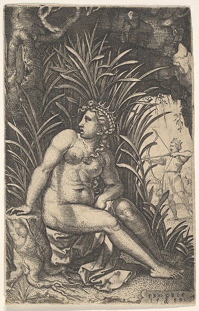 Cephalus and Procris -  Procris turns her head over her right sh,  Poster Print Wall Art