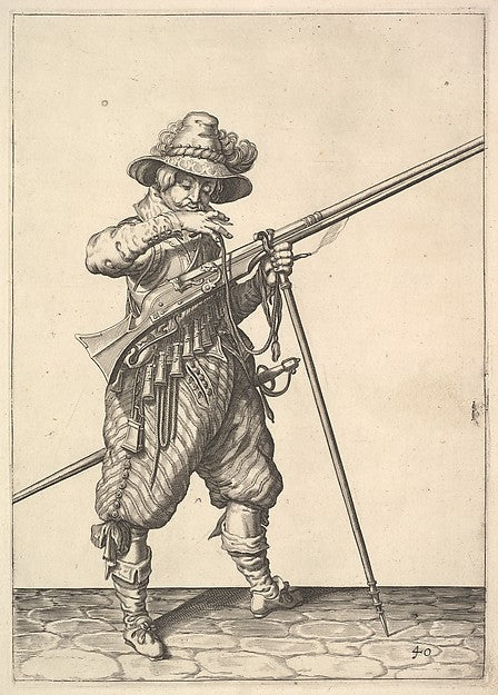 A soldier blowing on a match  from the Musketeers series  plat,16x12"(A3)Poster