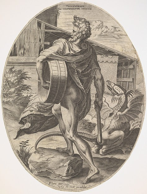 Triptolemus from The Rural Gods 1565-Cornelis Cort, After Fran,  Poster Print Wall Art