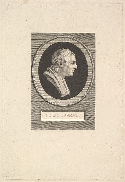 Augustin de Saint-Aubin:Portrait of Jean-Jacques Rousseau 18-16x12"(A3) Poster