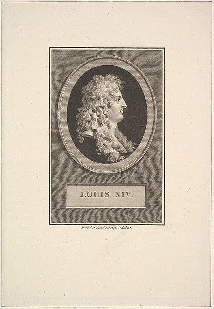 Augustin de Saint-Aubin:Portrait of Louis XIV 1779-16x12"(A3) Poster