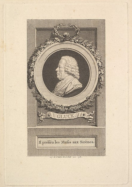 Augustin de Saint-Aubin:Portrait of Gluck 1781-16x12"(A3) Poster