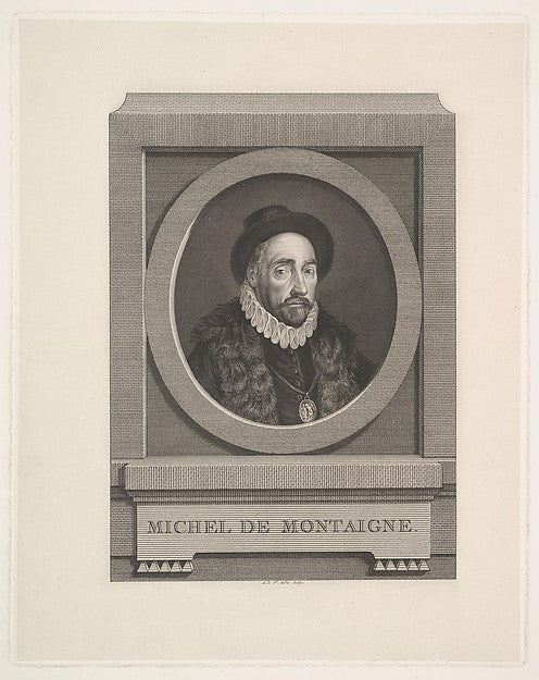 Augustin de Saint-Aubin:Portrait of Michel de Montaigne 1774-16x12"(A3) Poster