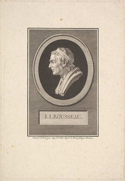 Augustin de Saint-Aubin , After Jean Antoine Houdon:Portrait-16x12"(A3) Poster