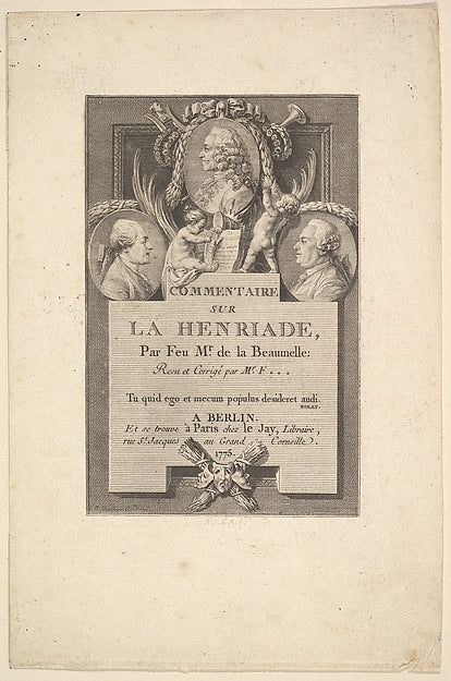 Augustin de Saint-Aubin , Border designed by Clément Pierre -16x12"(A3) Poster