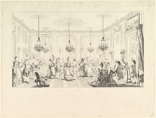 Antoine Jean Duclos , After Augustin de Saint-Aubin:Le Bal P-16x12"(A3) Poster