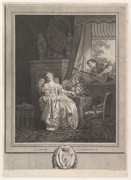 Augustin de Saint-Aubin , Noël Pruneau , After Jean-Baptiste-16x12"(A3) Poster