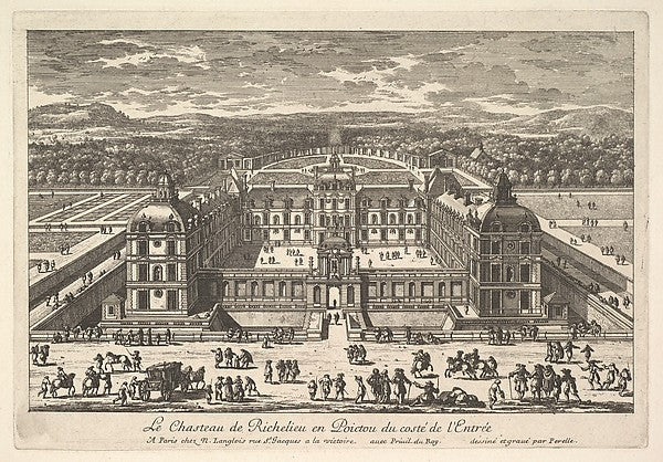 Le Château de Richelieu en Poictou du Côté de l'Entrée 17th ce,  Poster Print Wall Art