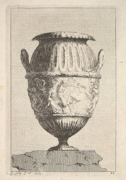 Design for a Vase with a Bacchic Frieze  from -  Vases 1746-Jacq,  Poster Print Wall Art