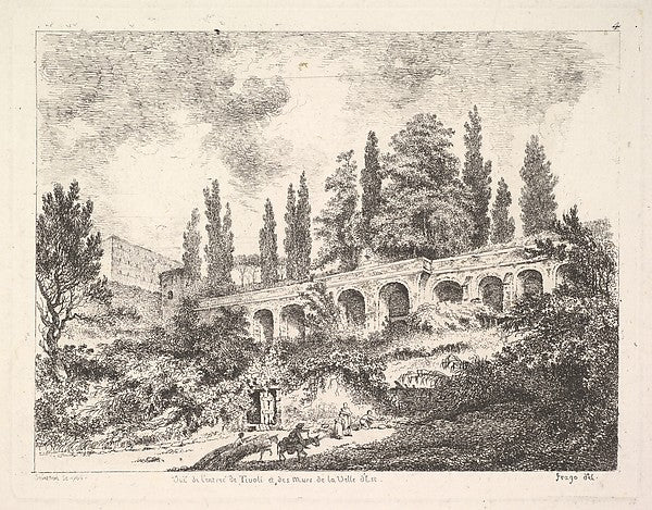 View of the entrance to Tivoli and the walls of the Villa d'Es,  Poster Print Wall Art
