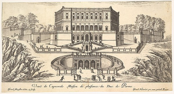 View of Caprarola  from a series of fifteen views of Italy and,  Poster Print Wall Art