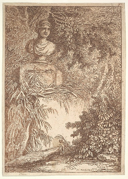 Plate 2 -  The Bust -  a bust of a female wearing a diadem at top ,  Poster Print Wall Art