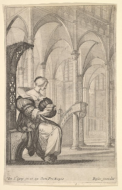 A Seated Lady c1629-Abraham Bosse, After Jean de Saint-Igny ,16x12"(A3)Poster