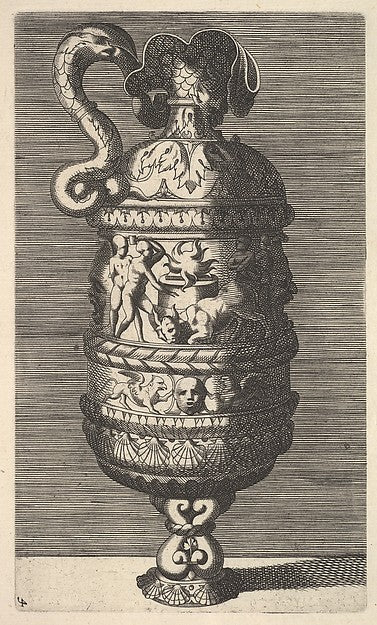 Vase with a Sacrificial Scene 17th cent-Originally by René Boy,  Poster Print Wall Art