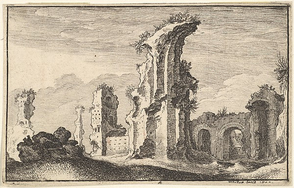Ruins of St Croix de Jerusalem 17th cent-After Sebastiaen Vran,  Poster Print Wall Art
