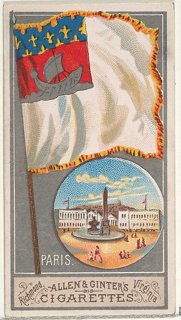 :Paris from the City Flags series for Allen & Ginter Cigaret-16x12"(A3) Poster
