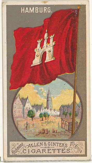 :Hamburg from the City Flags series for Allen & Ginter Cigar-16x12"(A3) Poster