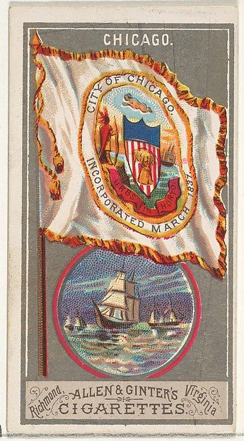 :Chicago from the City Flags series for Allen & Ginter Cigar-16x12"(A3) Poster