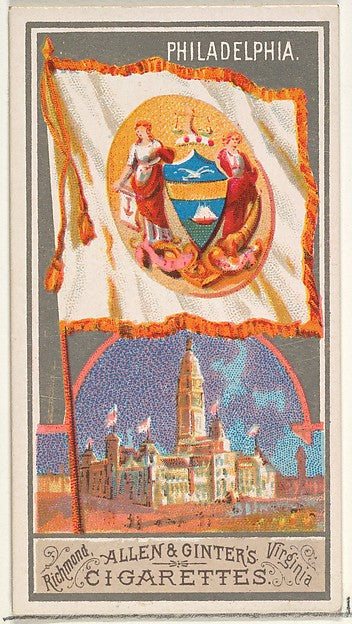 :Philadelphia from the City Flags series for Allen & Ginter-16x12"(A3) Poster