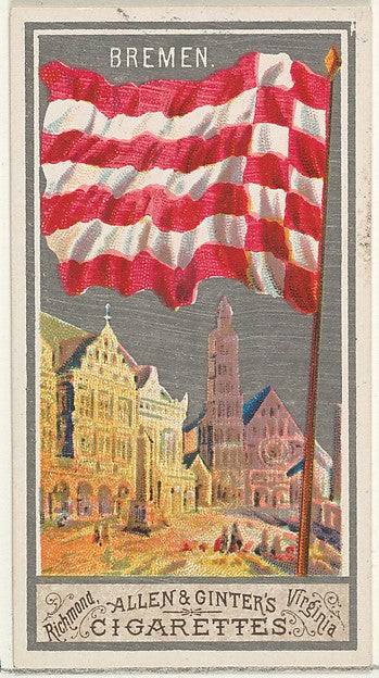 :Bremen from the City Flags series for Allen & Ginter Cigare-16x12"(A3) Poster