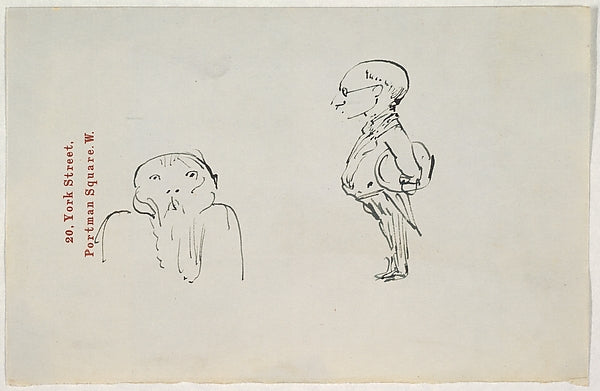 Anonymous, British, 19th century:Caricature of Two Men 1850–-16x12"(A3) Poster