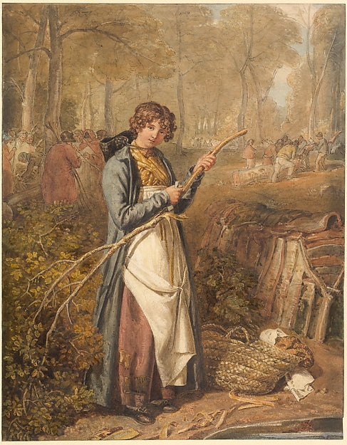 Joshua Cristall:Barking Timber in Wychwood Forest Oxfordshir-16x12"(A3) Poster