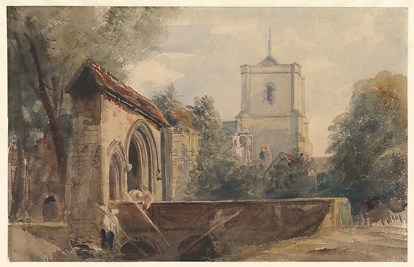 Peter De Wint:Waltham Abbey Essex c1840-16x12"(A3) Poster