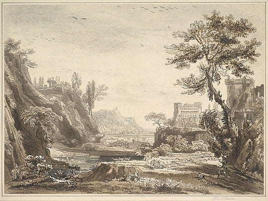 Jean-Baptiste-Claude Chatelain c1710–1758 London):Classical -16x12"(A3) Poster