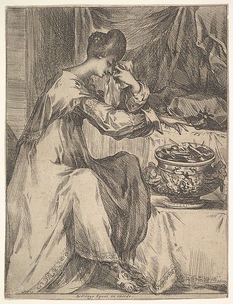 The Suicide of Portia c1612–16-Jacques Bellange  c1575–1616 Na,  Poster Print Wall Art