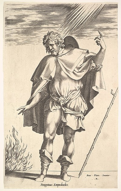 Empedocles  standing frontally with his head turned in three-q,  Poster Print Wall Art
