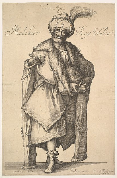 Melchior  after Three Magi series by Jacques Bellange c1610–50,  Poster Print Wall Art