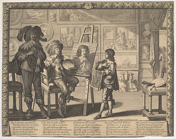 The Noble Artist Painting Louis XIII c1642-Abraham Bosse ,  Poster Print Wall Art