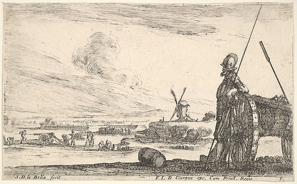Stefano della Bella :Plate 5: A Pikeman standing at right ne-16x12"(A3) Poster